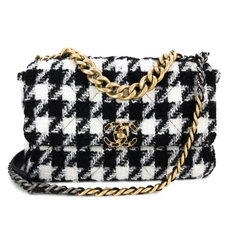 chanel tweed black and white bag|Chanel double sided flap bag.